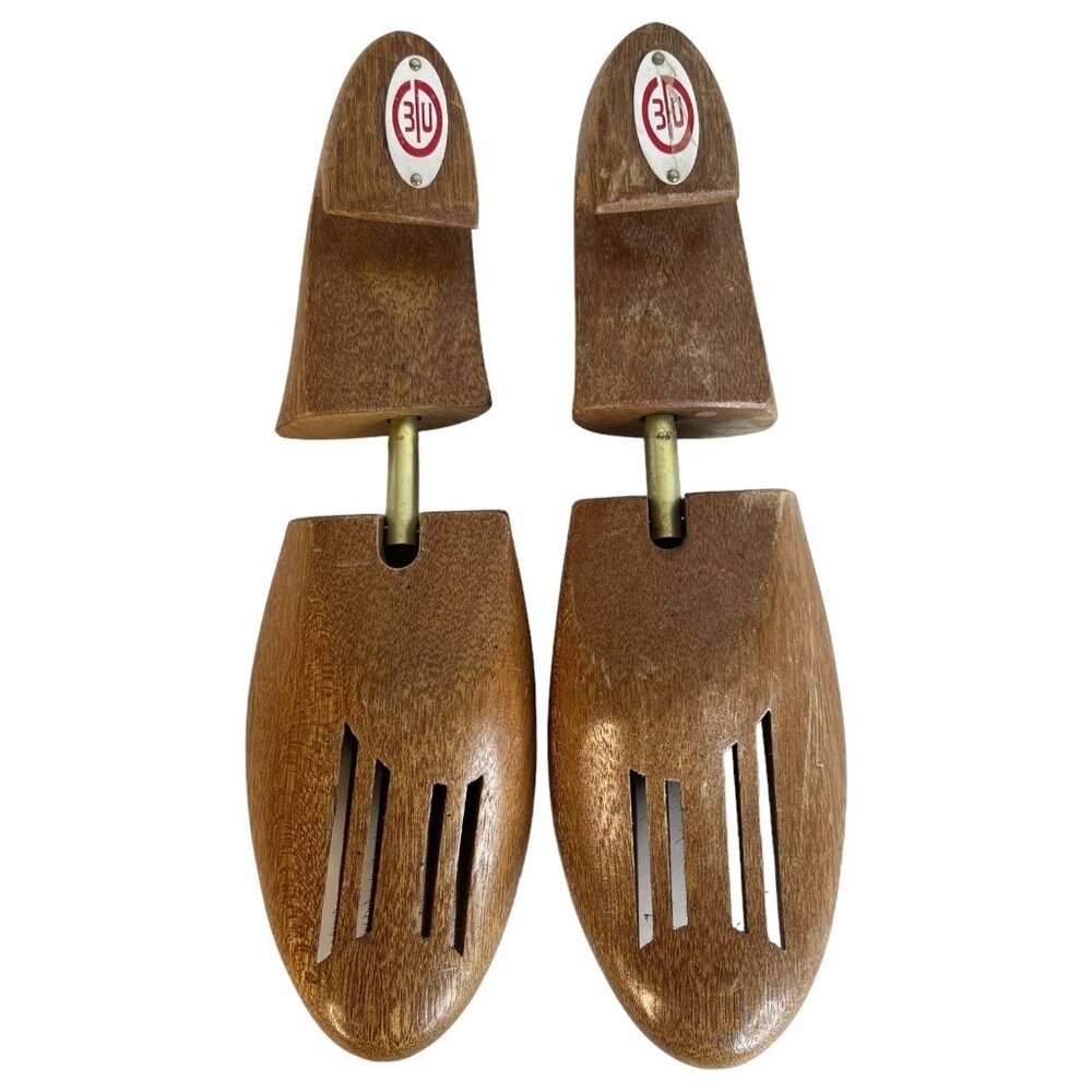 Mens Vintage 3U Wooden Shoe Trees Adjustable Shoe‎ Stretchers Wood Size L Taiwan